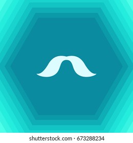 Vector 1 mustache icon on hexagonal background 