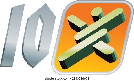 vector 10 gradient logo sign icon 3d
