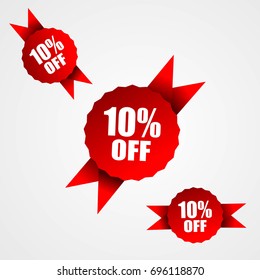 Vector 10% Off Retail Sales badges