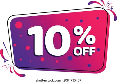 vector 10 percent off. ten percent. fashions and modern style. purple and pink
