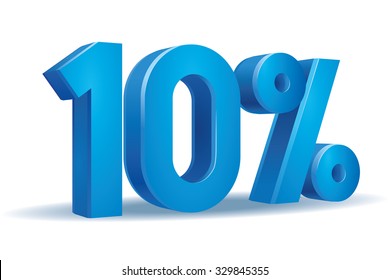 Vector Of 10 Percent In White Background