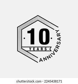 Vector 10 years celebrating anniversary design template. vector design and illustration.
