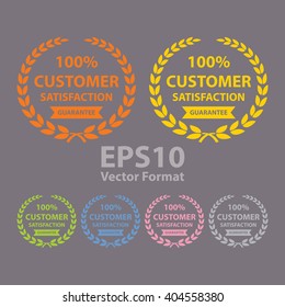 vector : 100% customer satisfaction guarantee sticker, icon, label, banner, sign 