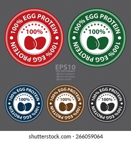 Vector : 100% Egg Protein Badge, Label, Sticker, Banner, Sign or Icon