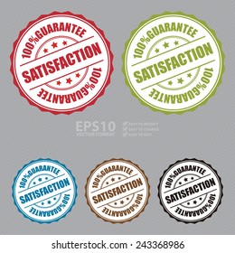 Vector : 100% Guarantee Satisfaction Stamp, Badge, Sticker, Icon or Label