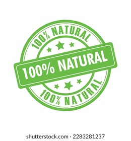 Insignia de alimentación natural Vector 100. etiqueta de producto de icono verde de naturaleza ecológica o vector de logotipo