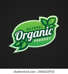 vector 100% organic Pure and natural label or badge
