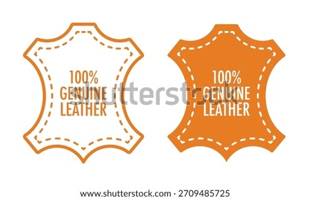 Vector 100 Percent Genuine Leather Labels