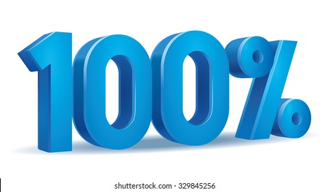 Vector of 100 percent in white background