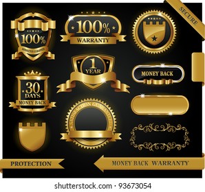 Vector 100% satisfaction guaranteed label and protection sign