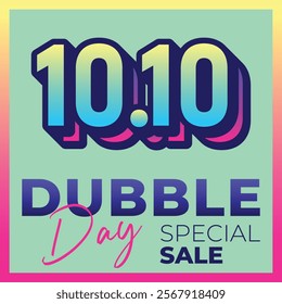 Vector 10.10 dubble day, Big sale banner template design. Vector illustration.