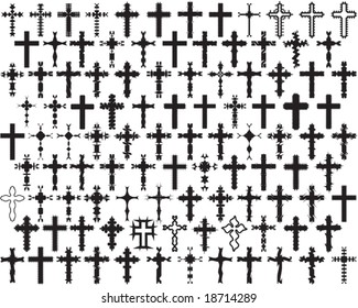 Vector 104 Christian Crosses (it can be used in Tattoo, Mehandi, Printing, Vinyl Cutting)