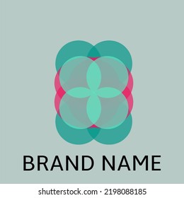 Vector 12 blank venn diagram icon for brand logo