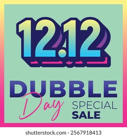 Vector 12.12 dubble day, Big sale banner template design. Vector illustration.