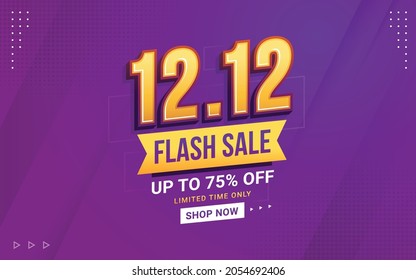 Vector of 12.12 Shopping day Poster or banner . 12 december sales banner template design for social media and website