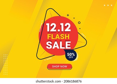 Vector of 12.12 Shopping day Poster or banner. 12 december sales banner template design for social media and website