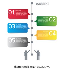 Vector 1,2,3,4,5 Business or Education progress info graphics