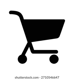 Vetor (128) com ícone de silhueta de carrinho de compras. Design escalável adequado para vários aplicativos.