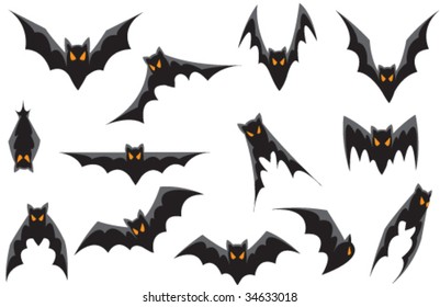 Vector - 13 Bats. Each design can easily be used and manipulated individually.