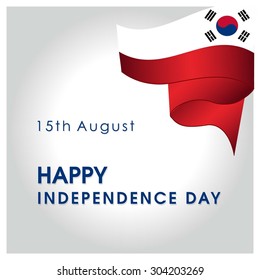 Vector 15 August. South Korea Independence Day. Beautiful invitation card design Celebration Card. Illustration