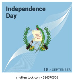 Vector 15 September. Guatemala Independence Day. Celebration Card. Illustration