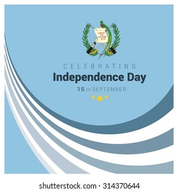 Vector 15 September. Guatemala Independence Day. Celebration Card. Illustration