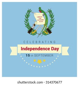 Vector 15 September. Guatemala Independence Day. Celebration Card. Illustration