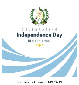 Vector 15 September. Guatemala Independence Day. Celebration Card. Illustration