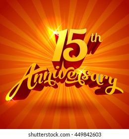 vector 15 years anniversary design elements template of shine logo for flyer or invitation cheerful classic knight ritual banquet majestic scene yellow rich celebrating sign celebration lighting grinn