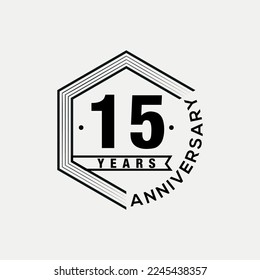 Vector 15 years celebrating anniversary design template. vector design and illustration.
