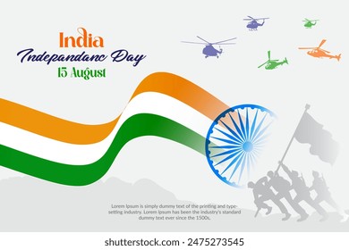 Vector 15th August Indian independence day celebration  background.