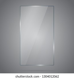 Vector of 16:9 proportion rectangle glass frame.