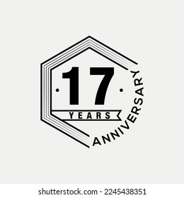 Vector 17 años celebrando la plantilla de diseño de aniversario. diseño vectorial e ilustración.
