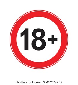 Vector 18+ Age Restriction Sign