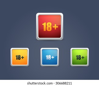 Vector 18+ Buttons Icons