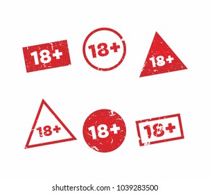 Vector 18+ stamp icon