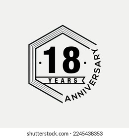 Vector 18 years celebrating anniversary design template. vector design and illustration.
