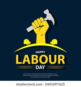 Vector 1st may happy labour day creative banner design.