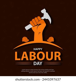 Vector 1st may happy labour day creative banner design.