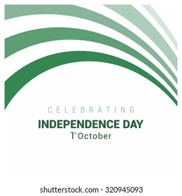 Vector 1st October Nigeria Independence Day. green abstract lines with typography Celebration Card. Illustration
