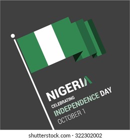 Vector 1st October Nigeria Independence Day. Celebration Card. Illustration