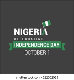 Vector 1st October Nigeria Independence Day. Celebration Card. Illustration
