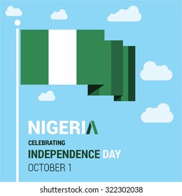 Vector 1st October Nigeria Independence Day. Celebration Card. Illustration