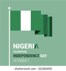 Vector 1st October Nigeria Independence Day. Celebration Card. Illustration