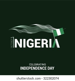Vector 1st October Nigeria Independence Day. Celebration Card. Illustration