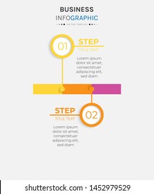 Vector 2 0ptions and steps Infographics Template Design. Business data visualization timeline template design.