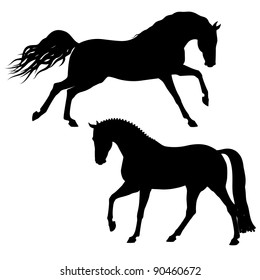 vector 2 black running horses