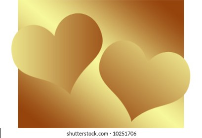 Vector 2 Gold Hearts