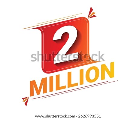 Vector 2 Million isolated on background. Vector illustration.