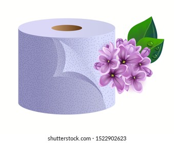 Vector 2 ply toilet paper lilac flower odor